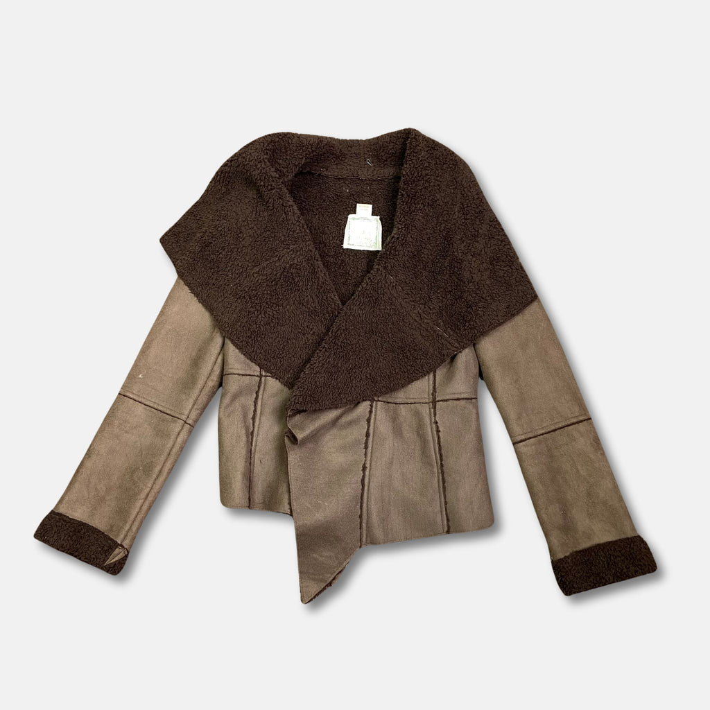 00s Afghan Faux Suede Coat Jacket - Size S - Funky Cat
