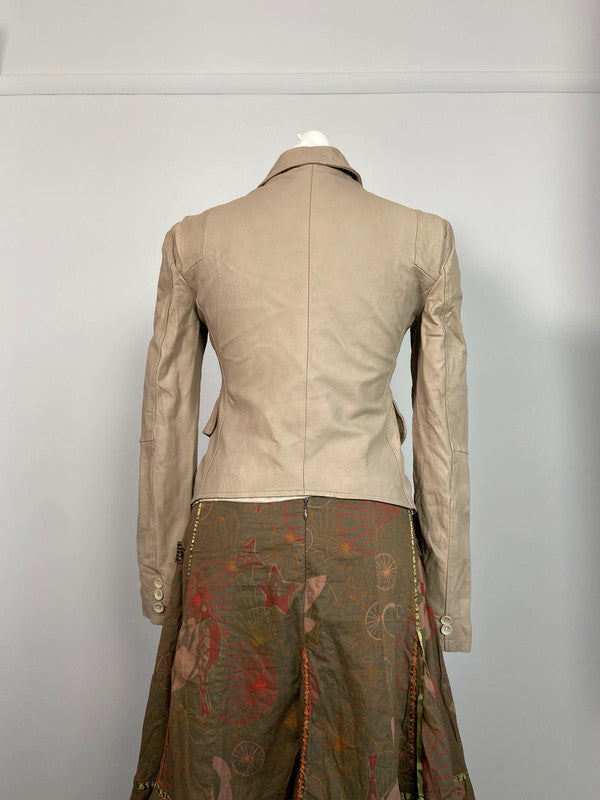 Vintage 00s Leather Blazer Jacket - Size XS