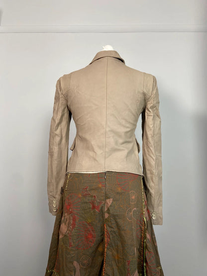 Vintage 00s Leather Blazer Jacket - Size XS