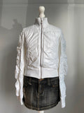 Vintage 00s Ruched Bomber Jacket - Size XS/S - Funky Cat
