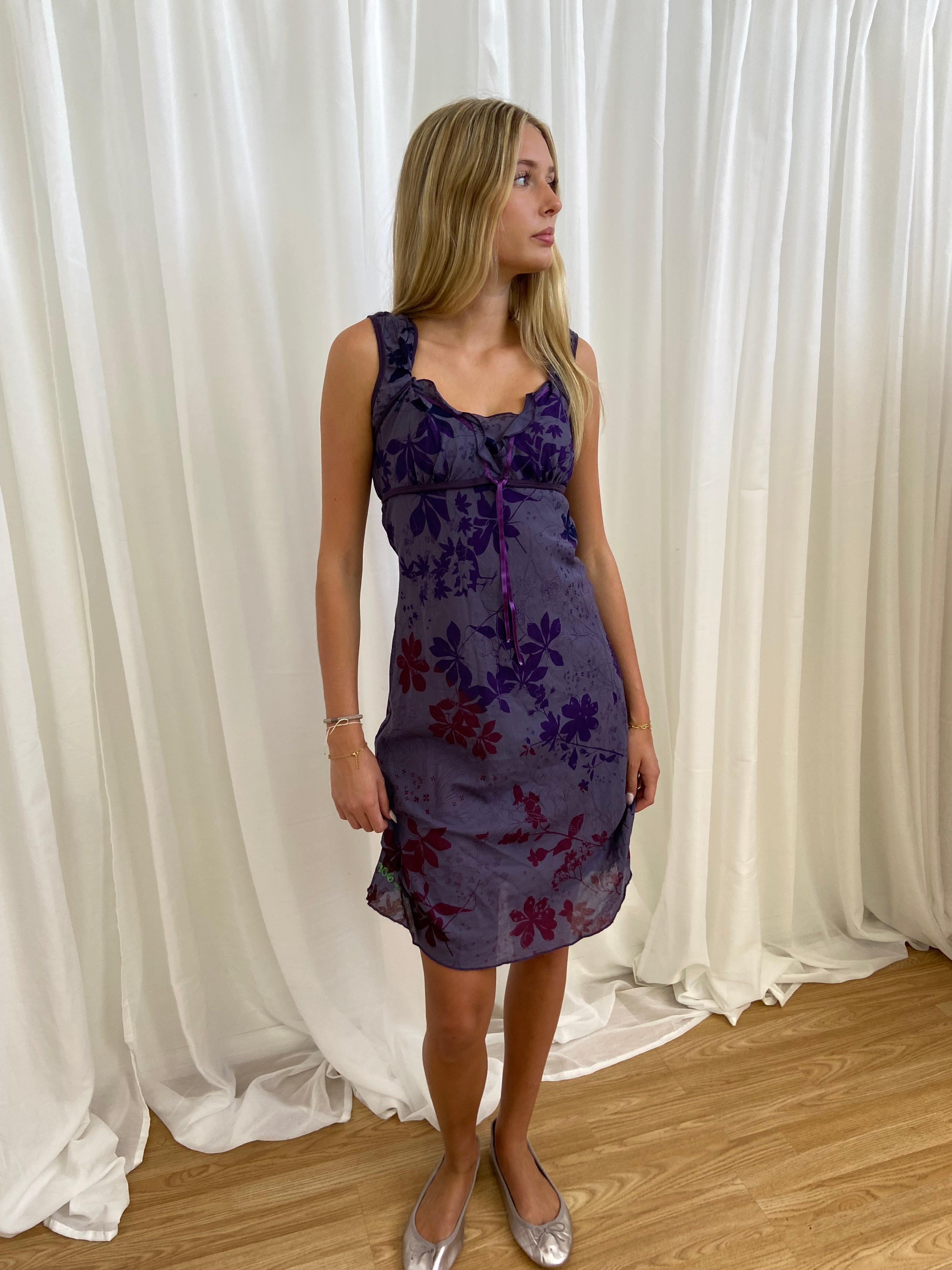 Cop Copine Purple Floral Dress - Size S/M