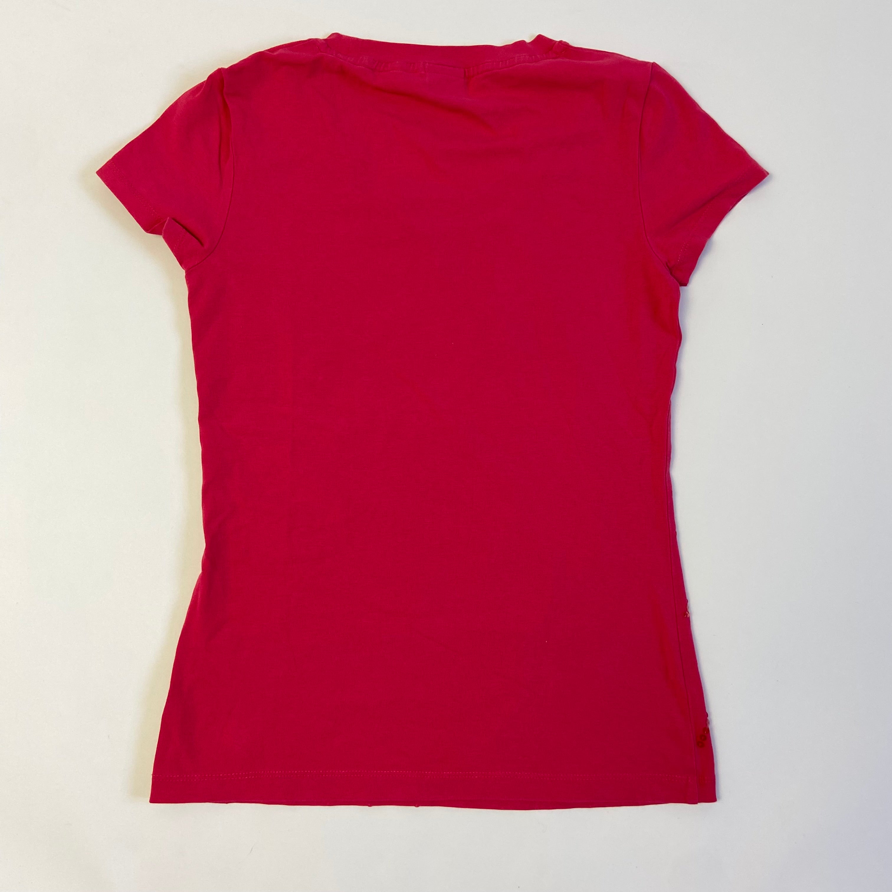 00s Hot Pink Sequin T-Shirt - Size S - Funky Cat