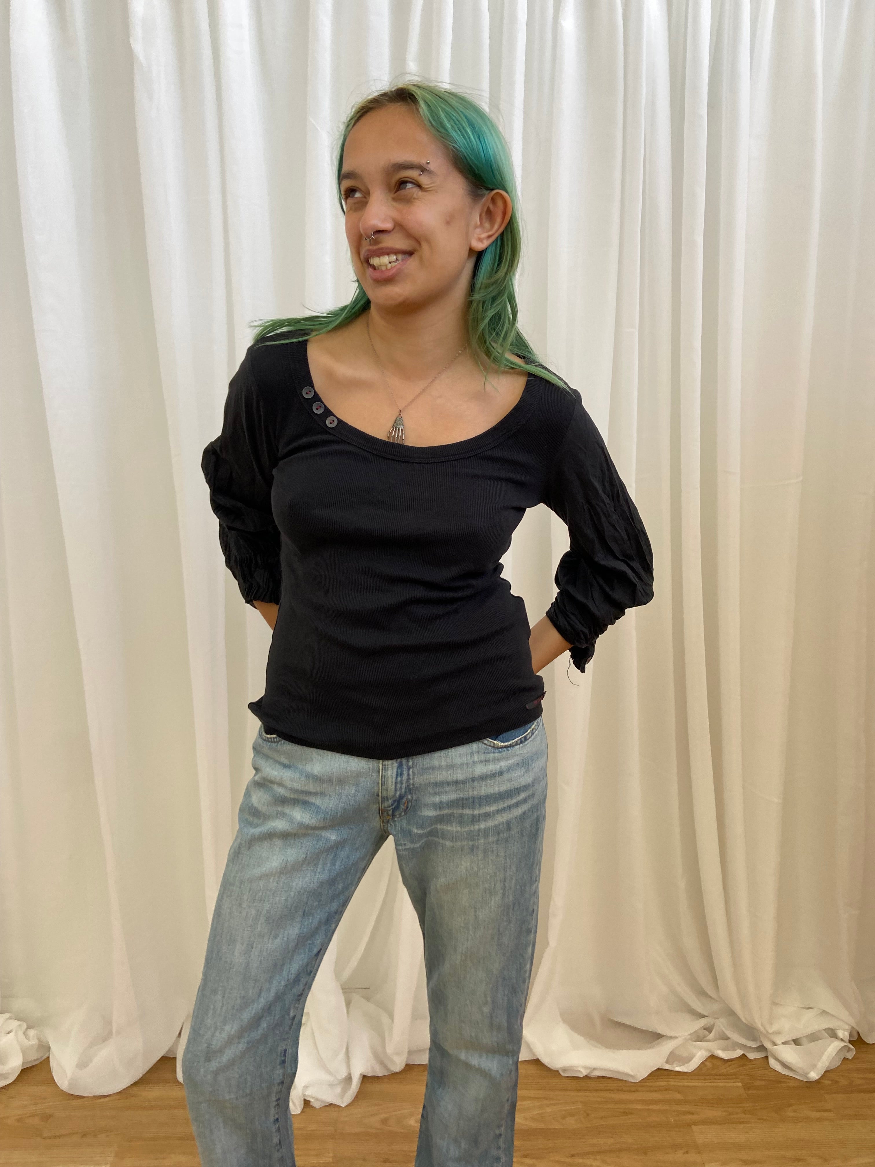 Cop Copine Ribbed Top - Size S