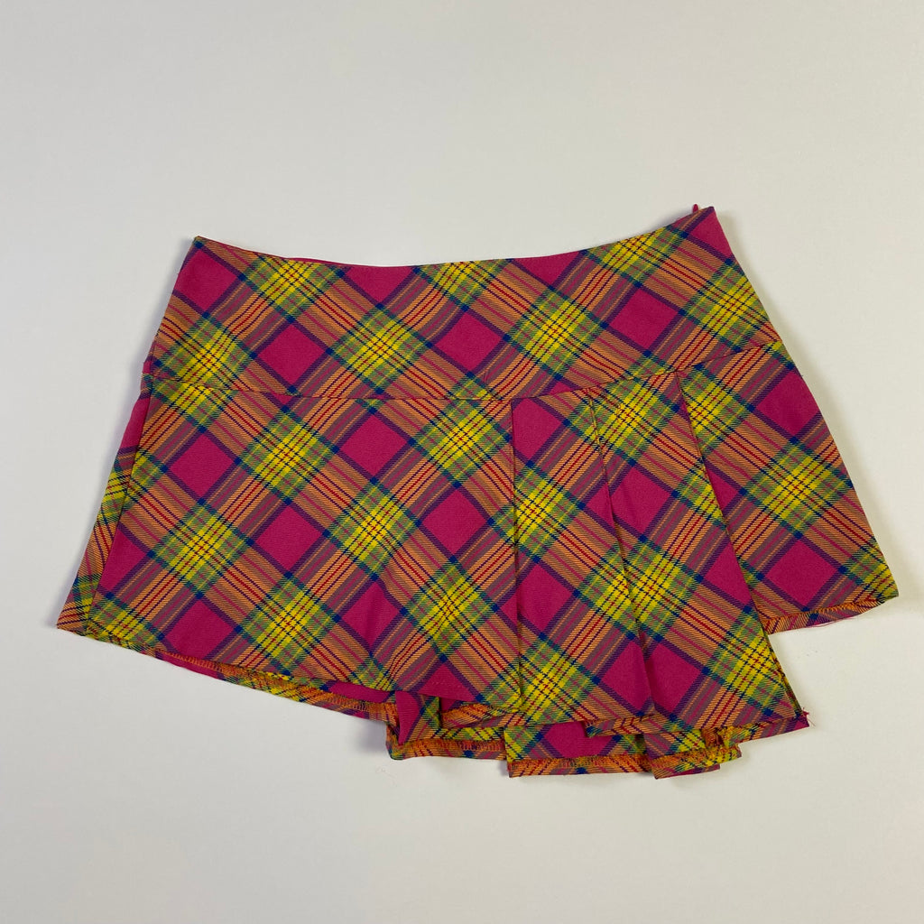00s Asymmetrical Pleated Mini Skirt - Size S - Funky Cat