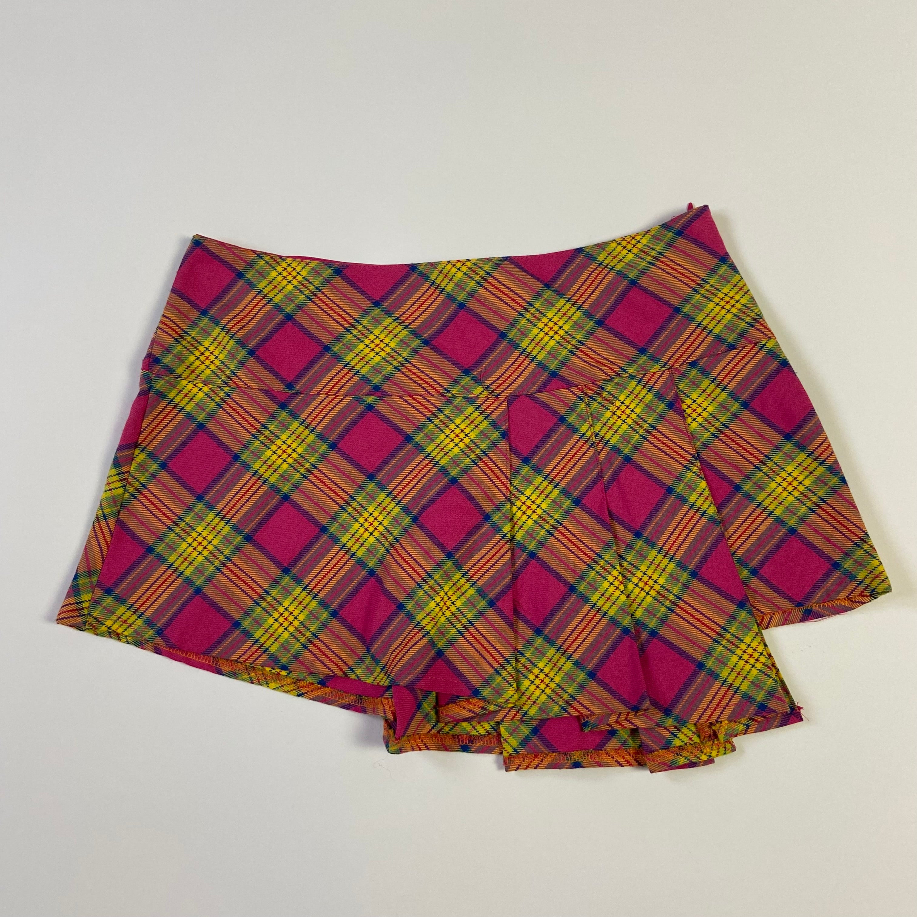 00s Asymmetrical Pleated Mini Skirt - Size S - Funky Cat