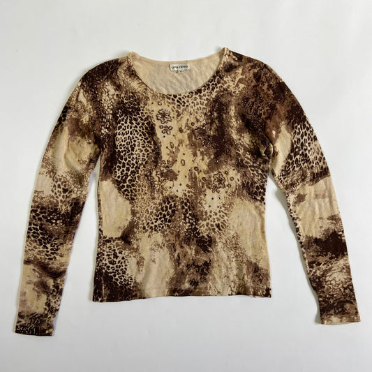 00s Leopard Print Top - Size M/L