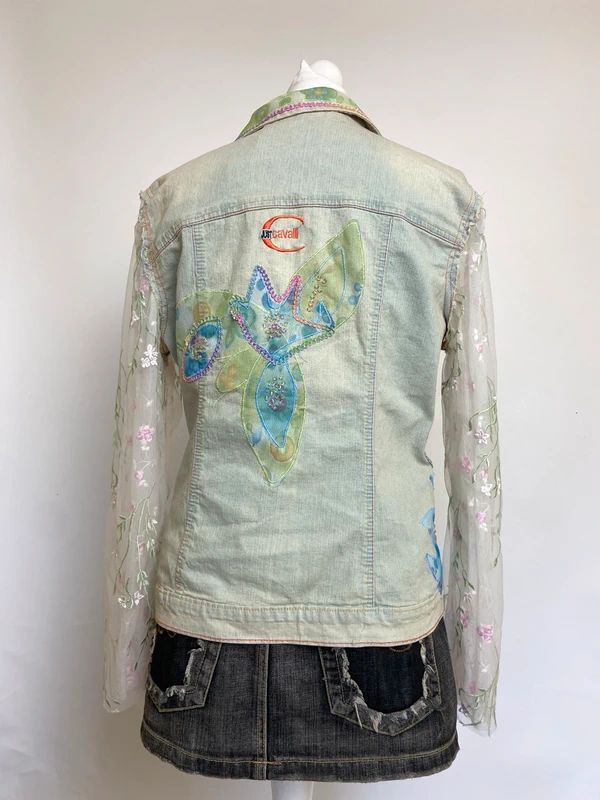 Roberto Cavalli Jacket With Mesh Sleeves - Size L/XL