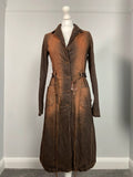 Vintage 00s Brown Denim Trench Coat - Size M - Funky Cat