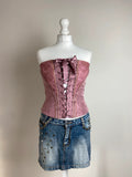 00s Lace Bustier Top - Size S - Funky Cat