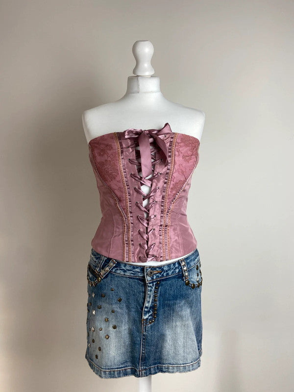 00s Lace Bustier Top - Size S - Funky Cat