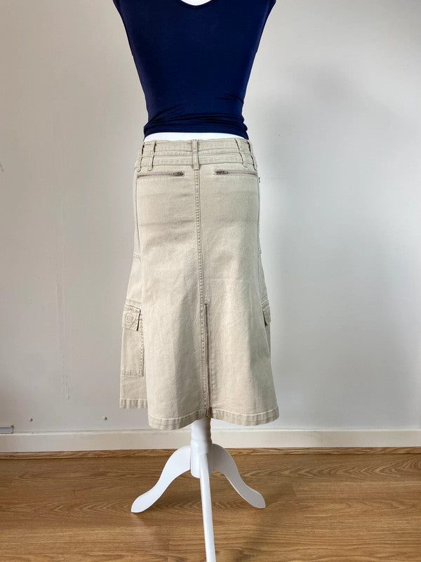 00s Beige Buckle Skirt - Size S - Funky Cat