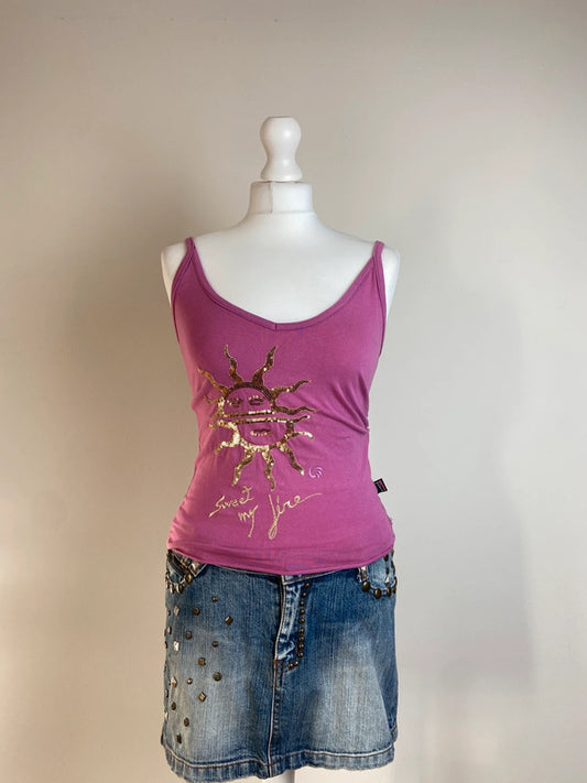 Vintage 90s Y2K Pink Sequin Vest - Size S/M