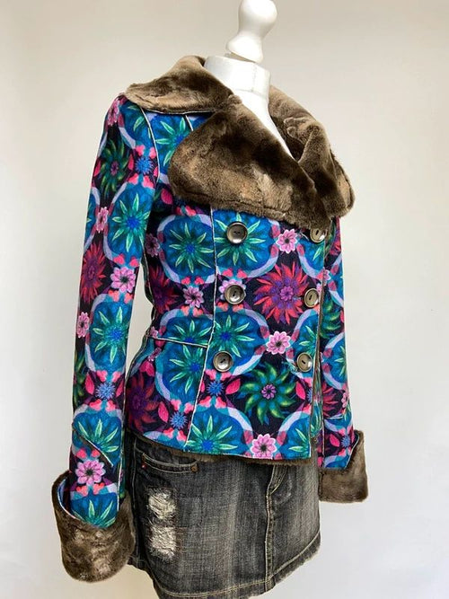 Vintage Custo Barcelona Afghan Jacket - Size S - Funky Cat