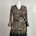 00s Leopard Print Wrap Top - Size M - Funky Cat