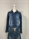 Vintage 00s Denim Shirt - Size XS - Funky Cat