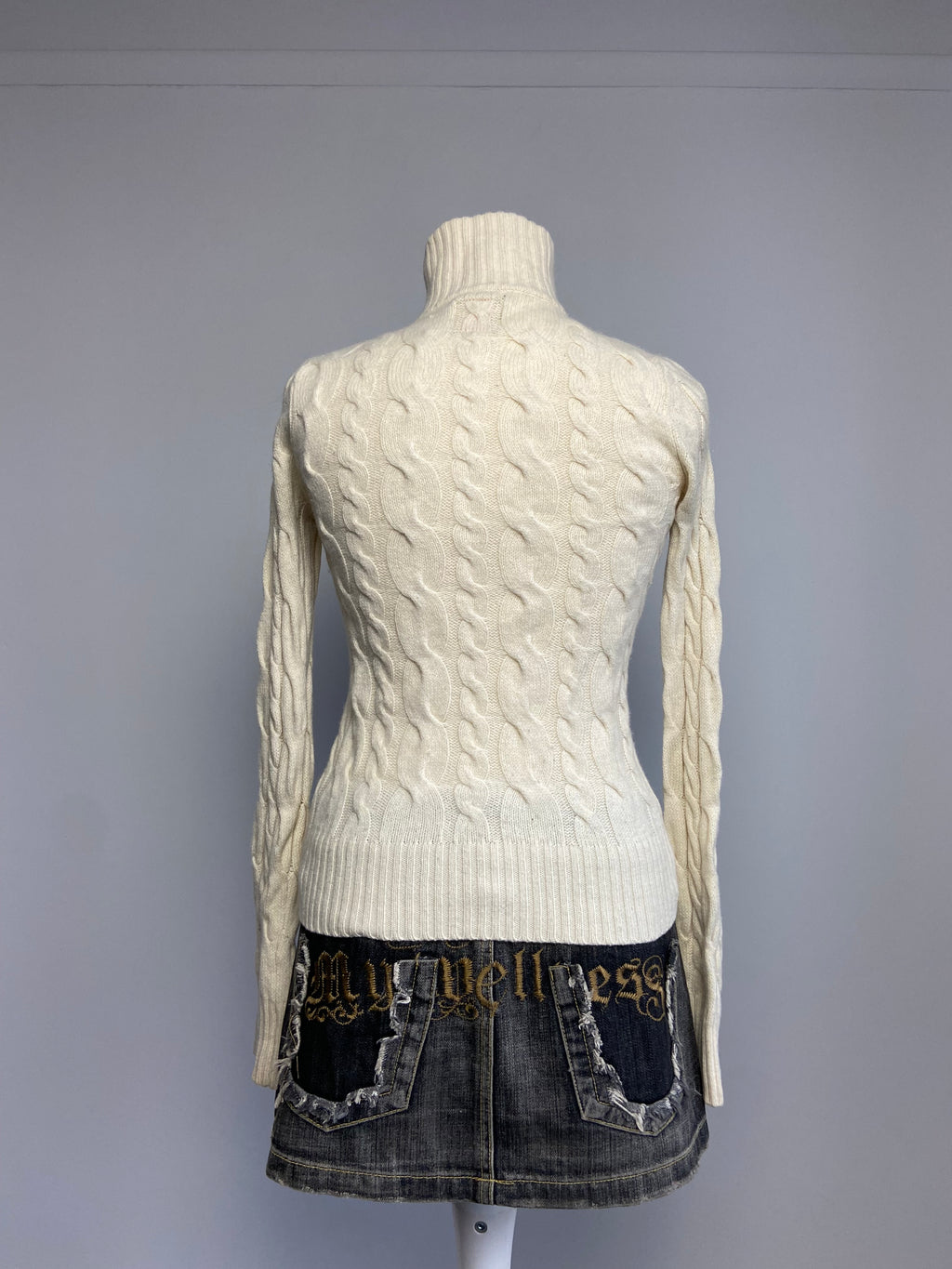 Wool Knit Cardigan - Size S - Funky Cat