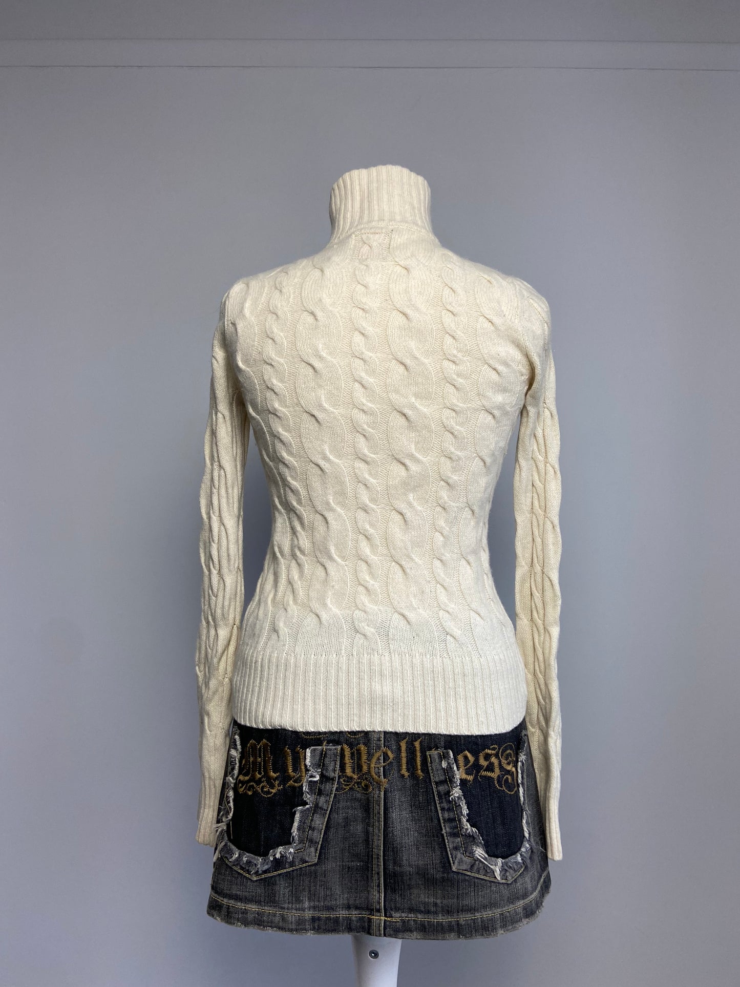 Wool Knit Cardigan - Size S - Funky Cat