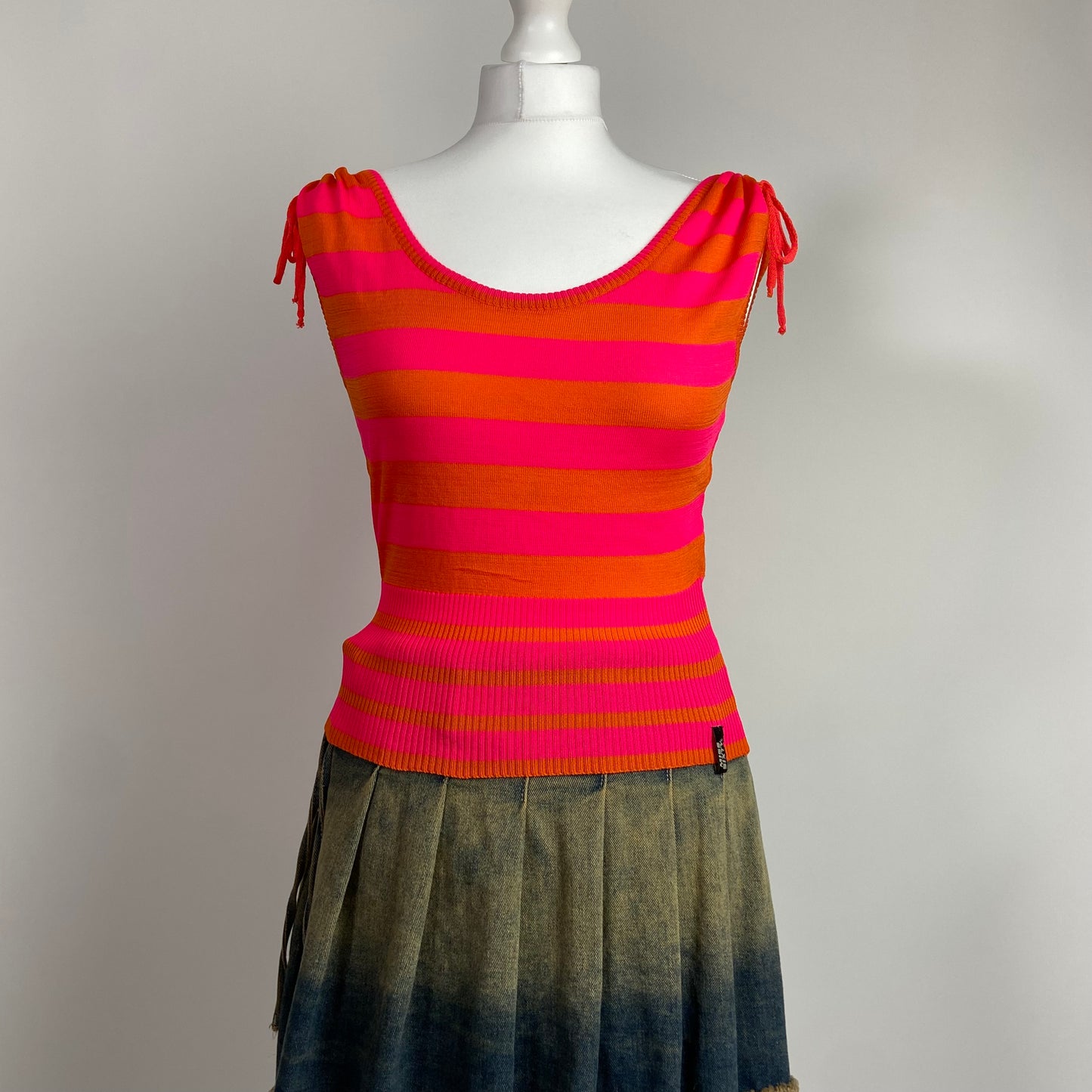 00s Miss Sixty Striped Vest Top - Size S