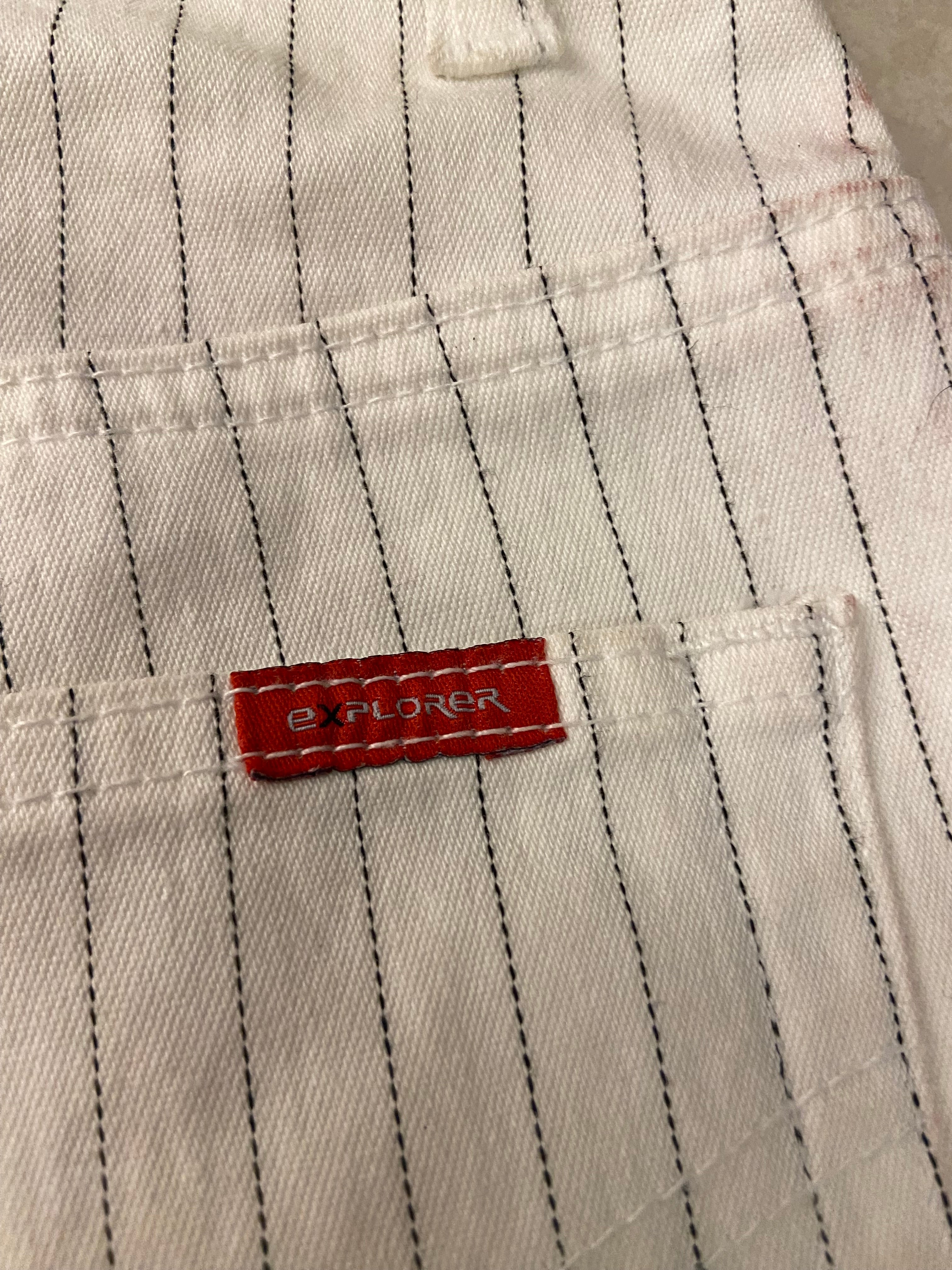 Vintage 00s White Pinstripe Trousers - Size UK 6/8