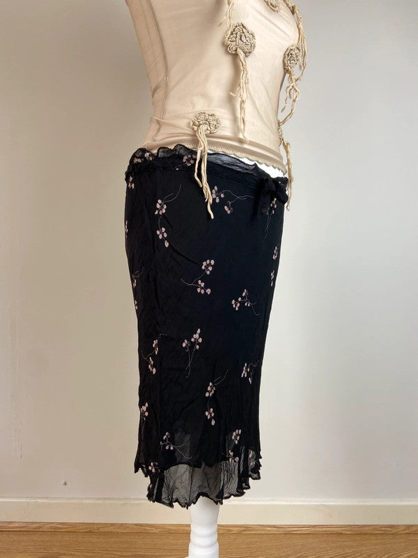 00s Floral Midi Skirt - Size S to L