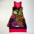 00s Mesh Graphic Print Dress - Size S - Funky Cat