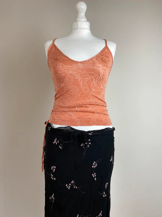 90s Shimmery Ruched Top - Size S