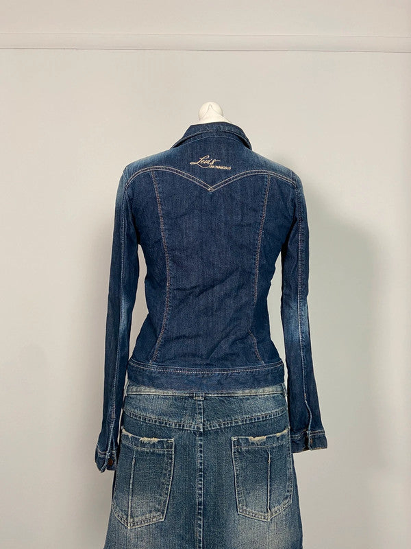 Vintage 00s Denim Shirt - Size XS - Funky Cat