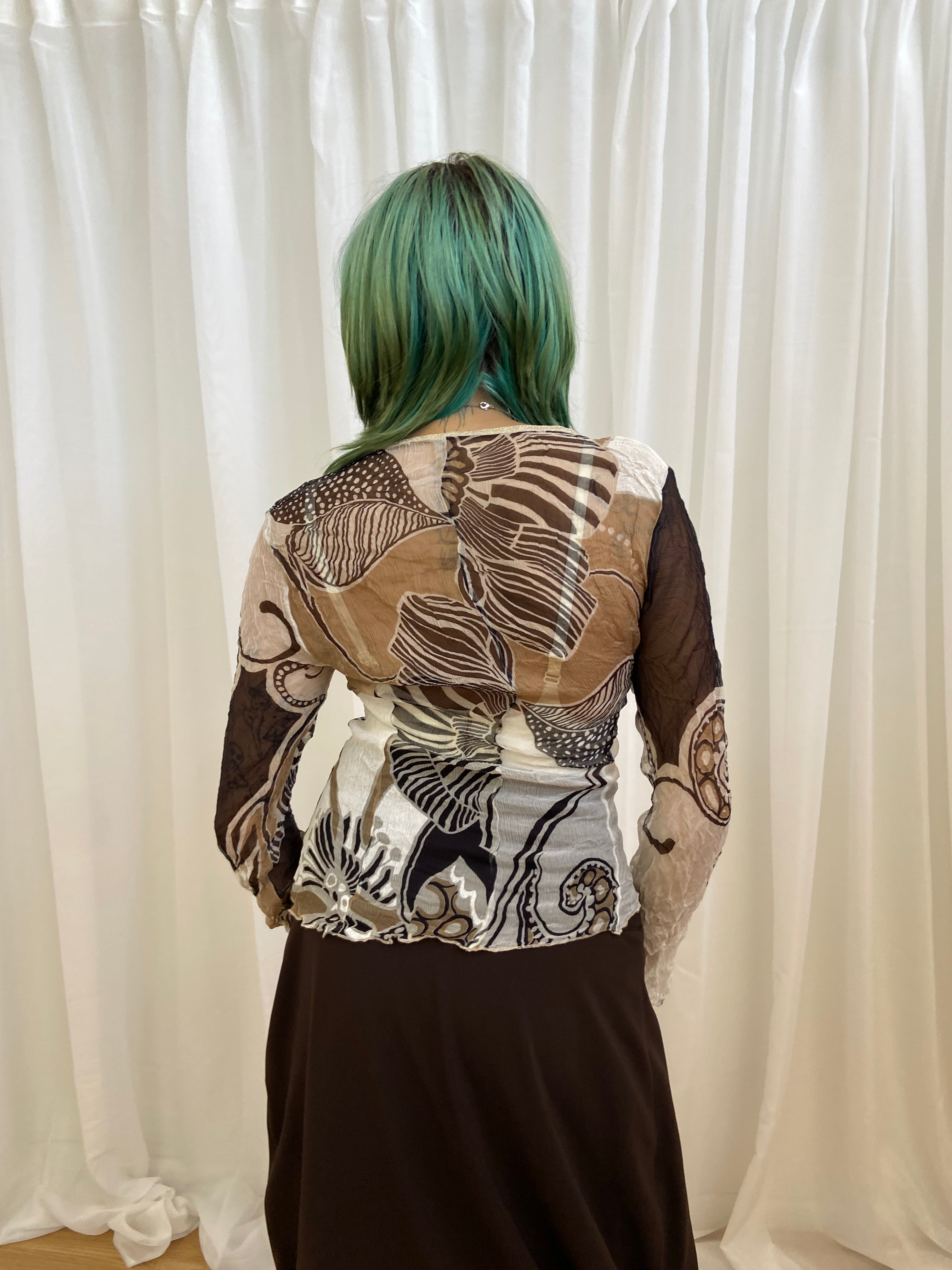 Vintage Sheer Silk Top - Size XS/S