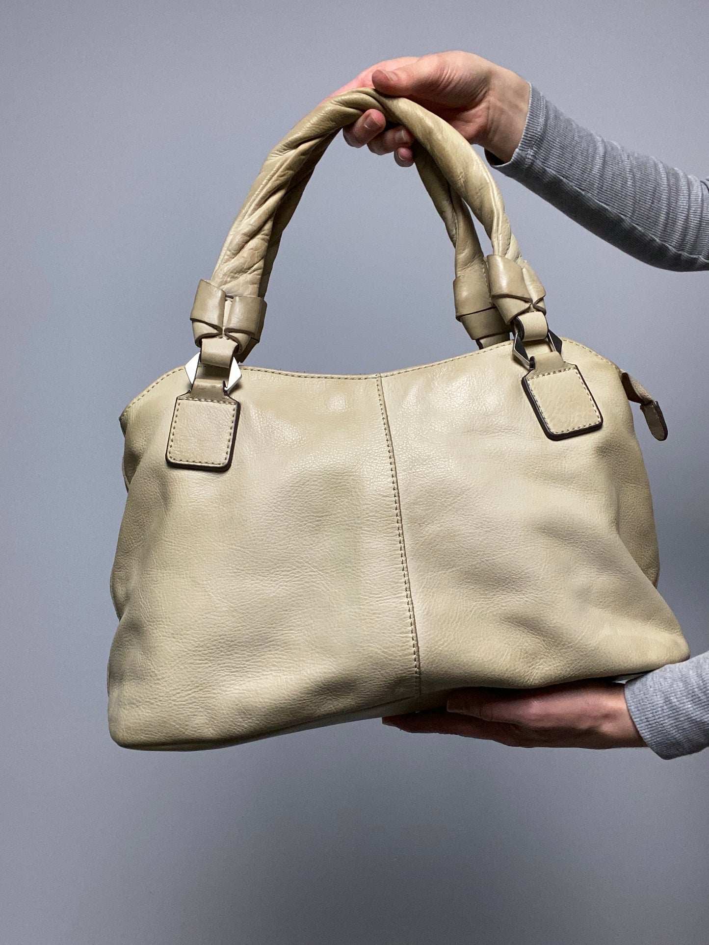 Vintage 00s Leather Ruffle Shoulder Bag - Funky Cat