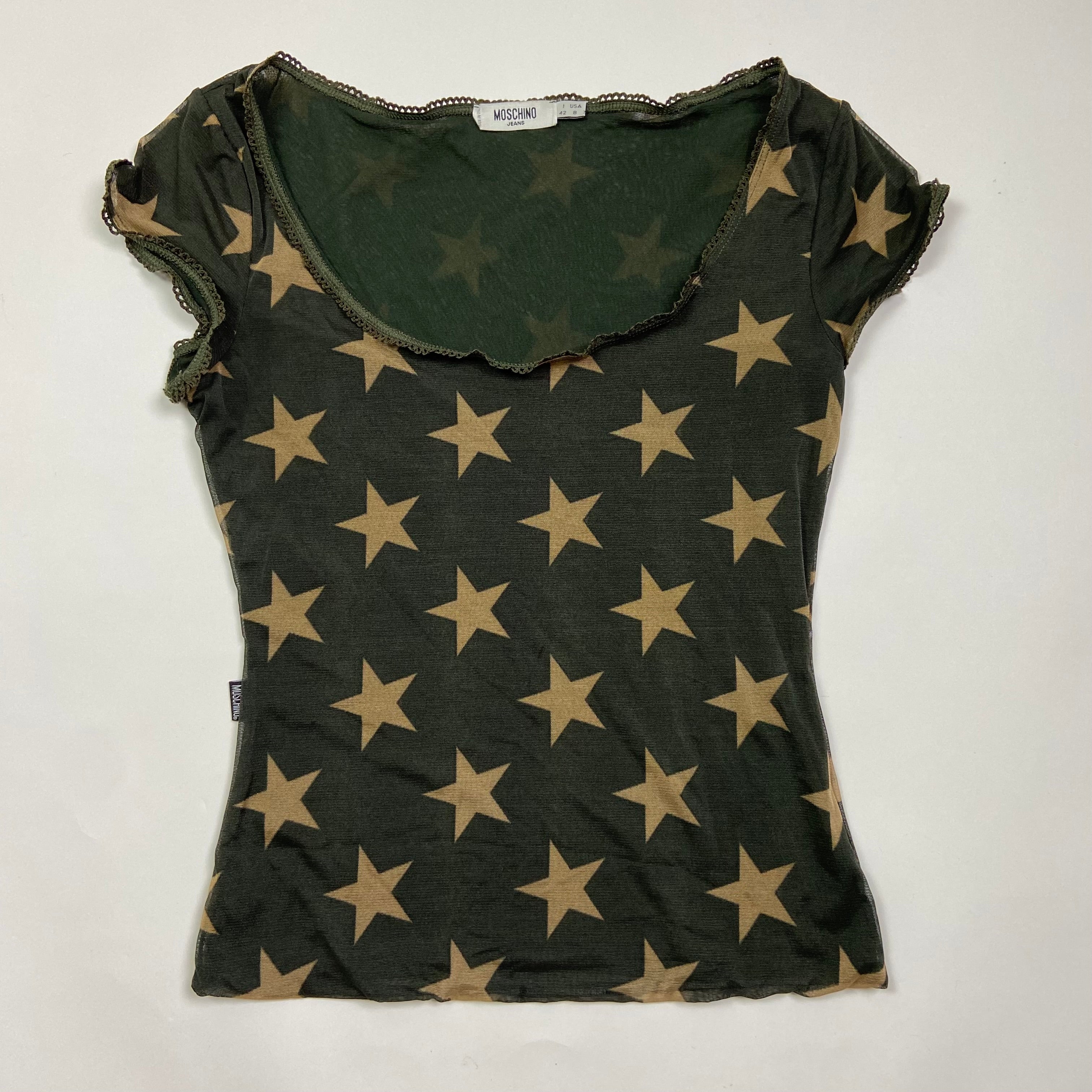 Moschino Star Print Baby Tee - Size M - Funky Cat