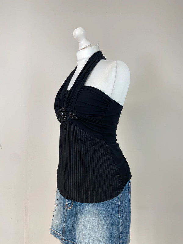 00s Morgan Beaded Halterneck Top - Size S/M