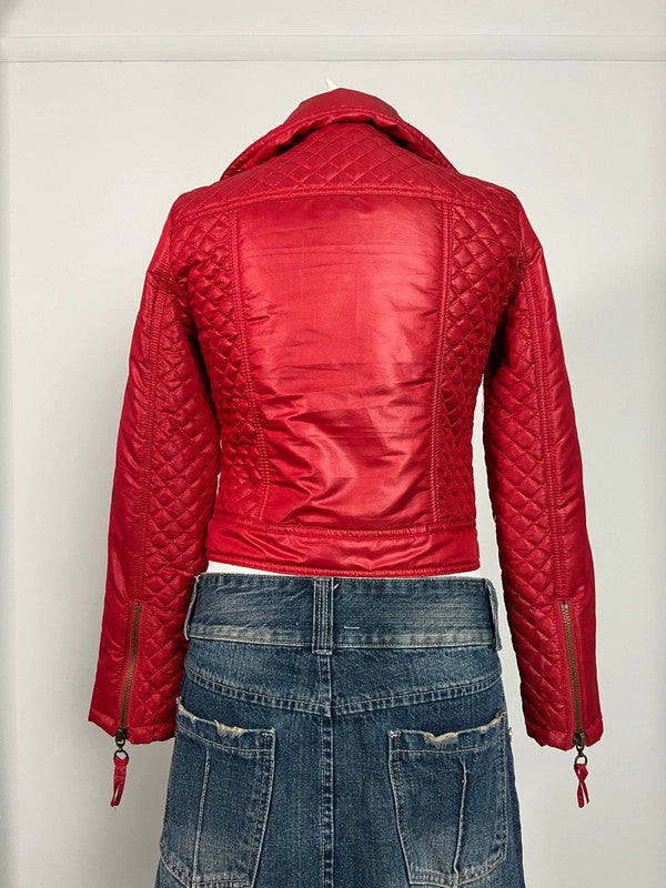Vintage 00s Puffer Jacket - Size XS - Funky Cat