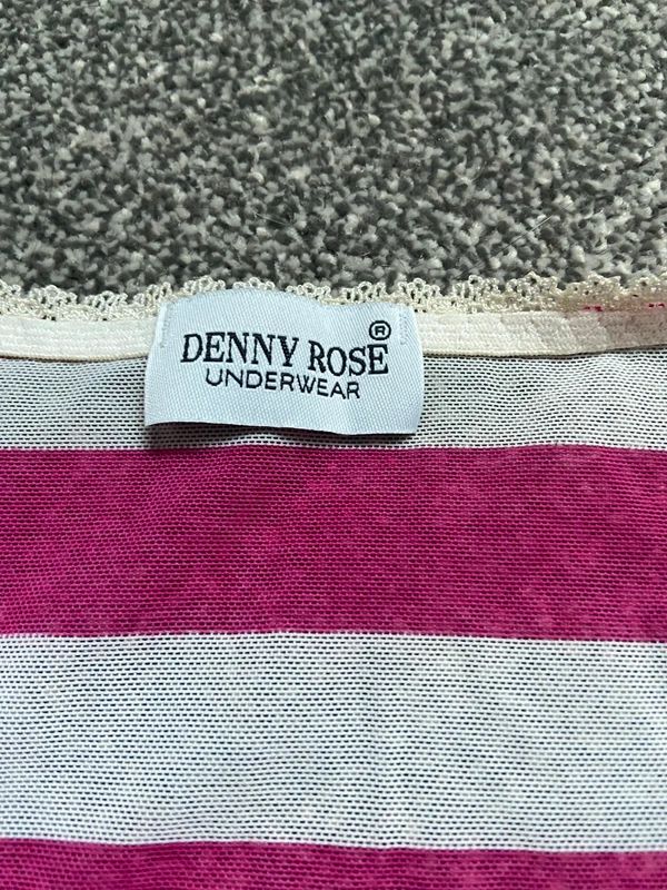 Vintage 00s Striped Baby Tee - Size L - Funky Cat