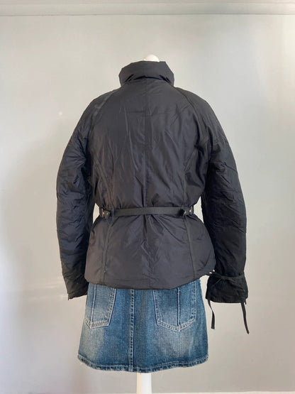 Vintage 00s Buckle Detail Puffer Bomber Jacket - Size M