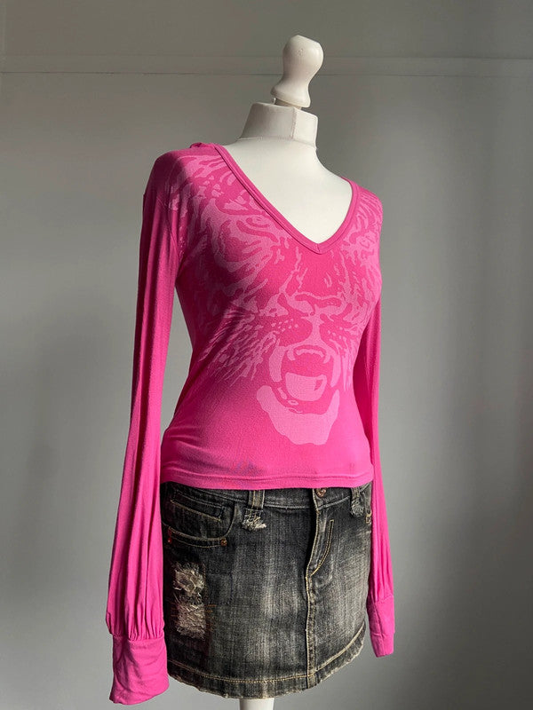 Vintage 00s Tiger Print Top - Size S/M