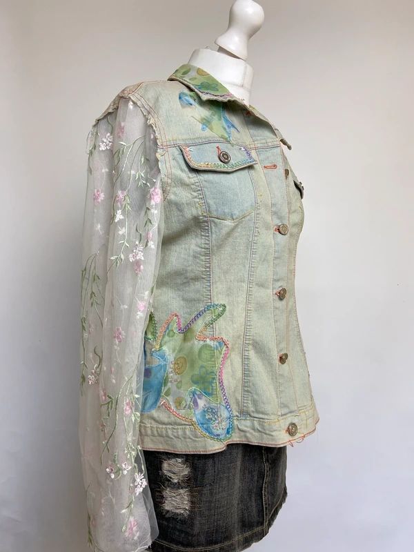 Roberto Cavalli Jacket With Mesh Sleeves - Size L/XL