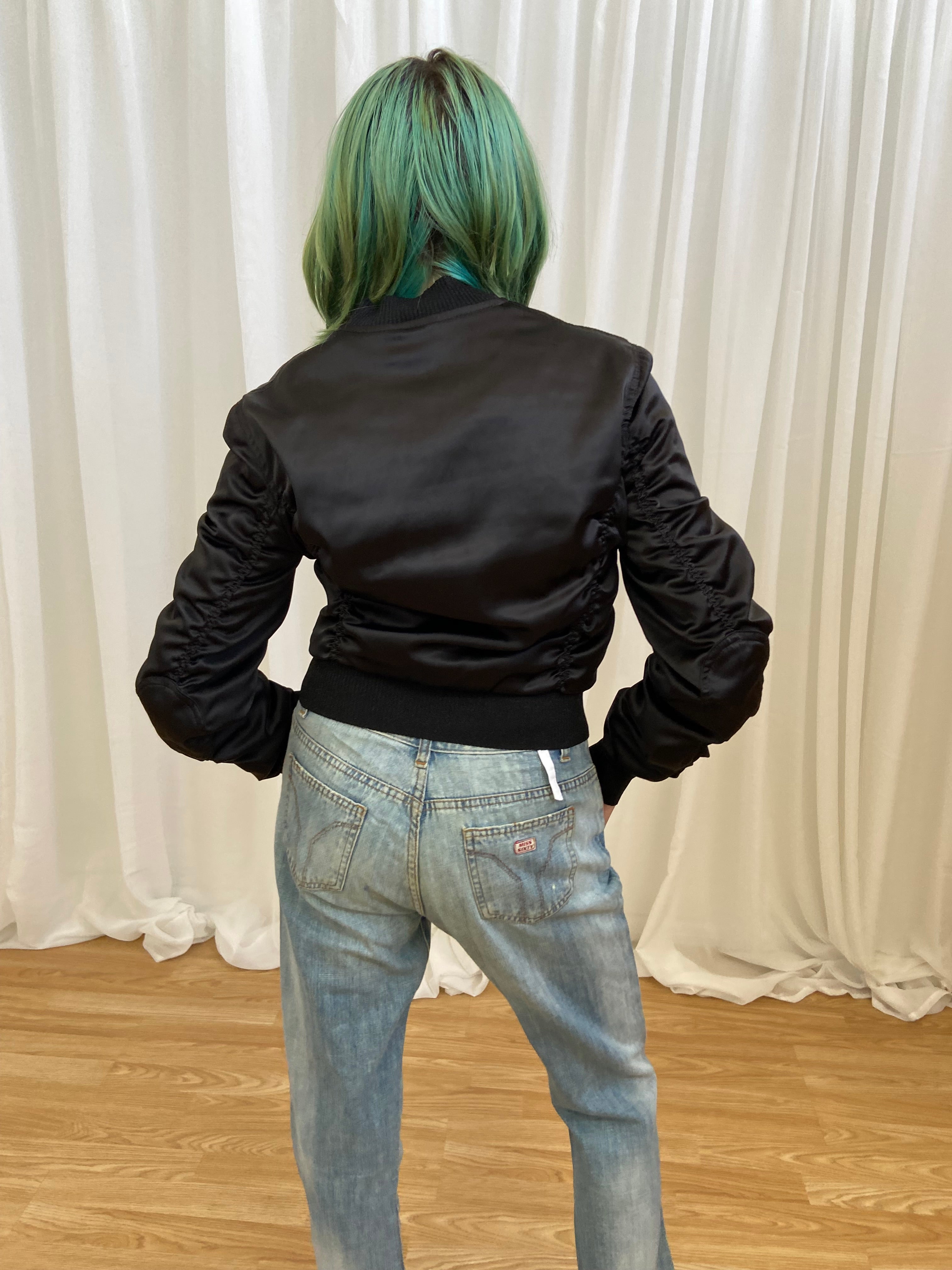 Vintage 00s Ruched Bomber Jacket - Size XS/S