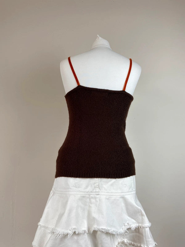 90s Brown Knit Cami - Size M/L - Funky Cat