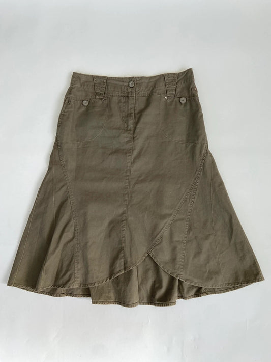 00s Khaki Midi Skirt - Size XS/S