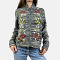00s Embroidered Zip Jumper - Size S - Funky Cat
