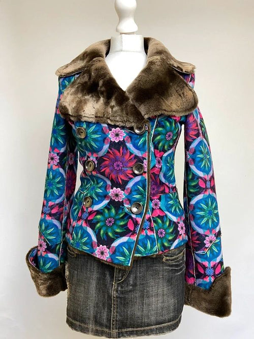 Vintage Custo Barcelona Afghan Jacket - Size S - Funky Cat