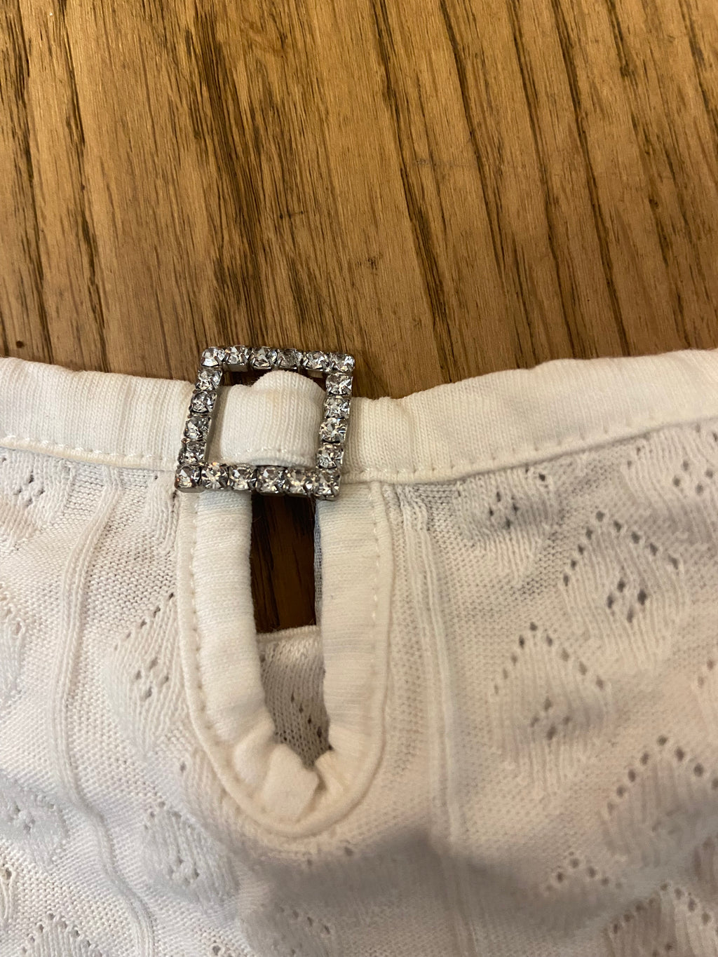 Vintage 00s Diamanté Pointelle Cami - Size S