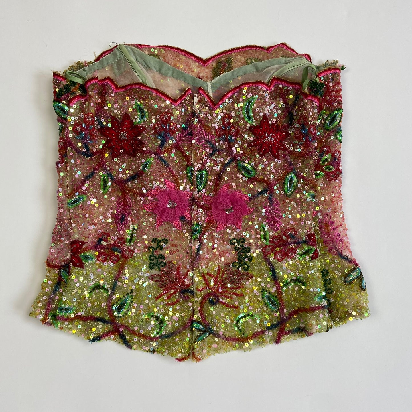 00s Handmade Sequin Tube Top - Size S/M