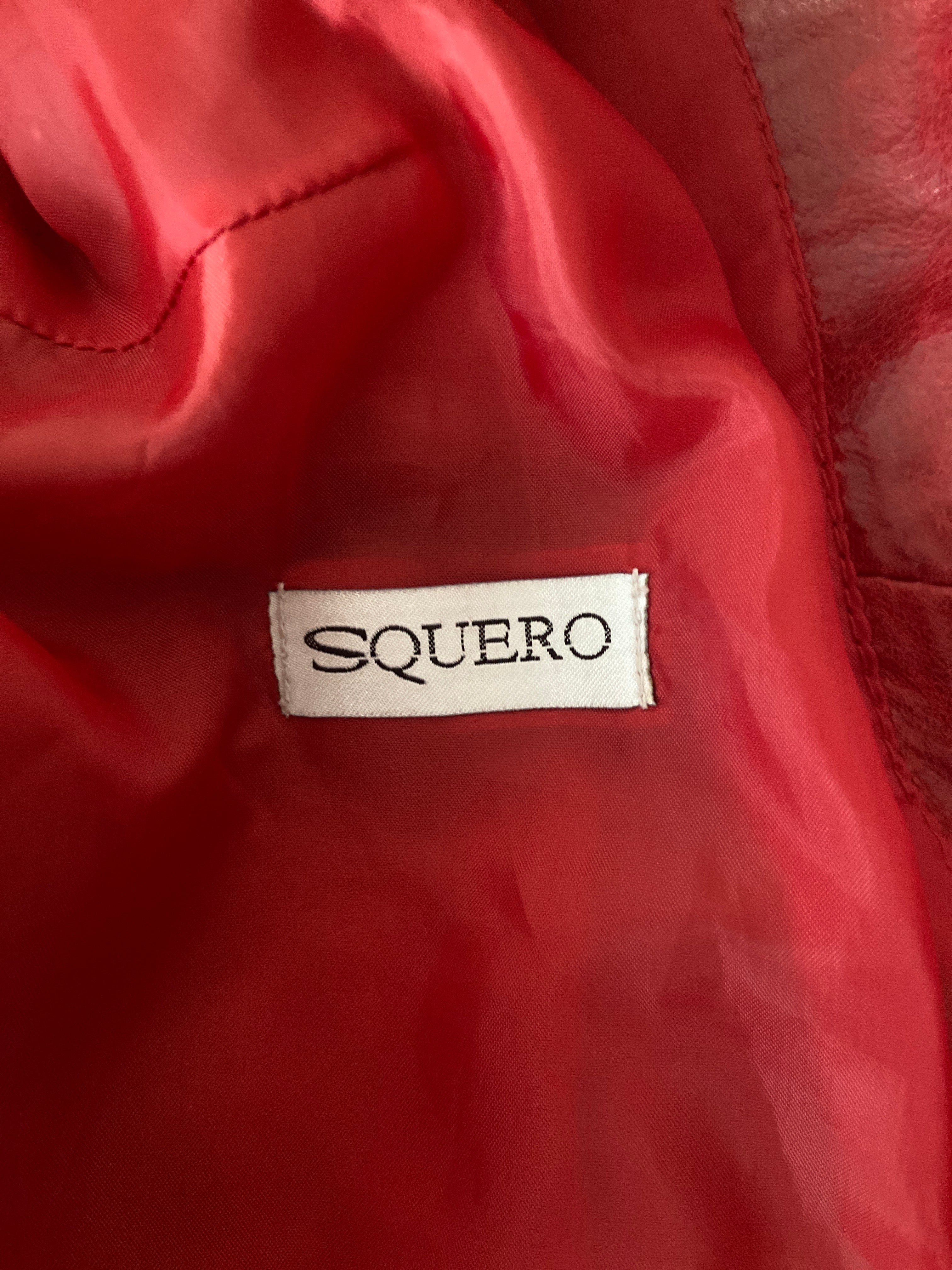 Vintage 00s Red Leather Studded Jacket - Size S