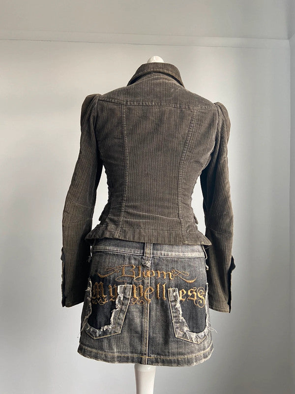 Vintage 00s Whimsical Fitted Jacket - Size S - Funky Cat