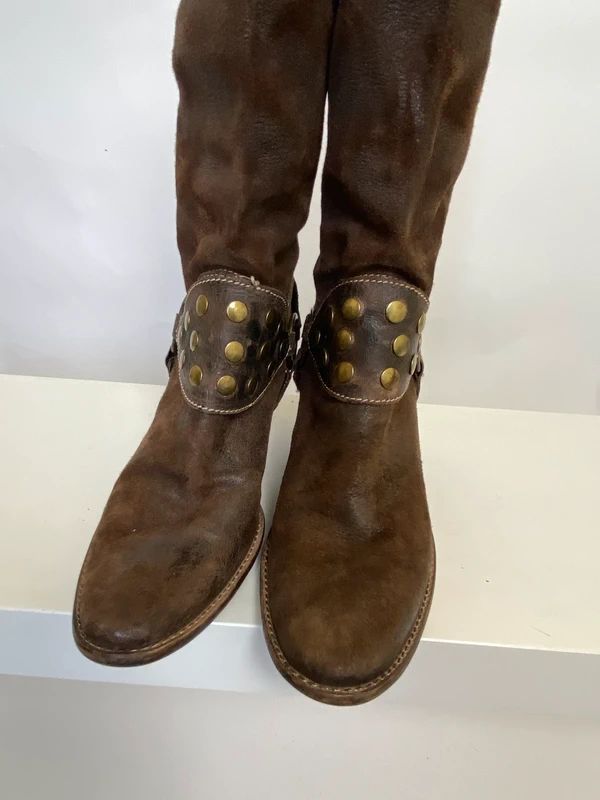 Vintage Boho Studded Cowboy Boots - Size UK 5