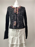 00s Knitted Lace Cardigan With Flowers Detail - Size M/L - Funky Cat