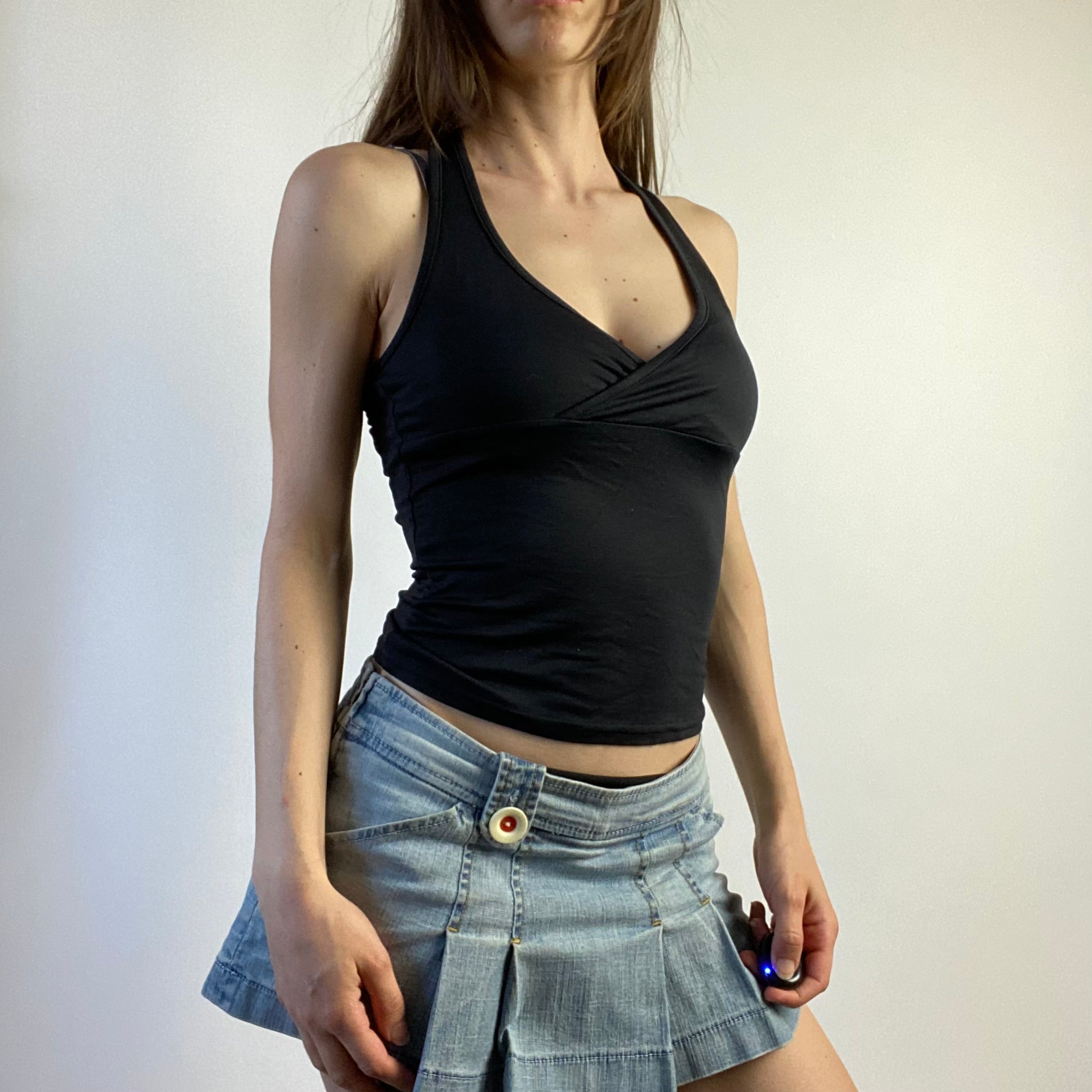 00s Halterneck Top - Size XS - Funky Cat