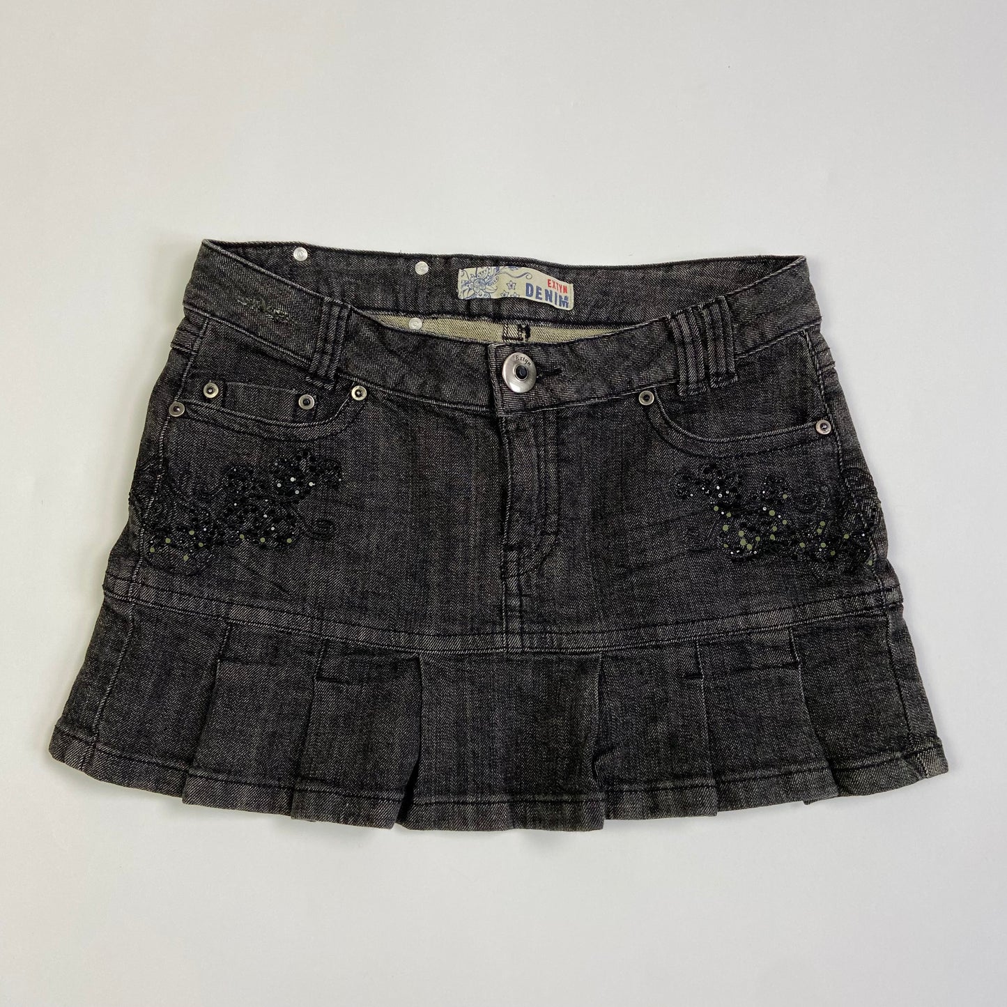 00s Embellished Denim Mini Skirt - Size S/M