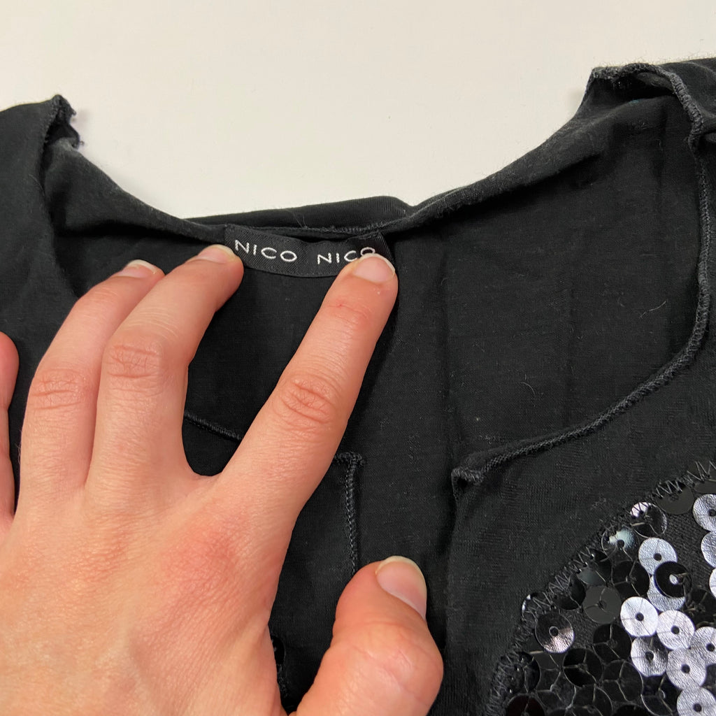 00s Sequin Flower Vest Top - Size S - Funky Cat